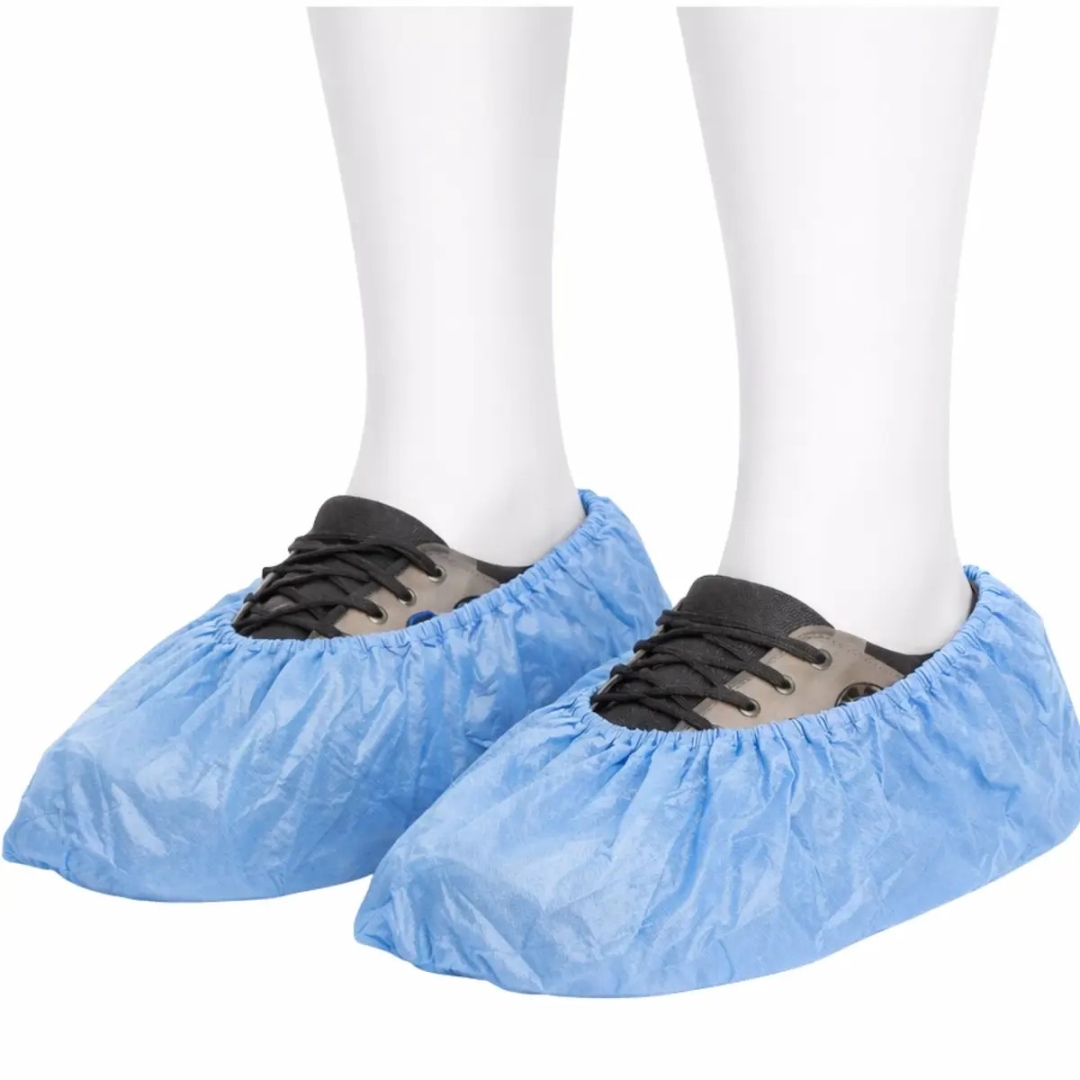 Schoenovertrek CPE non woven blauw  40 mu