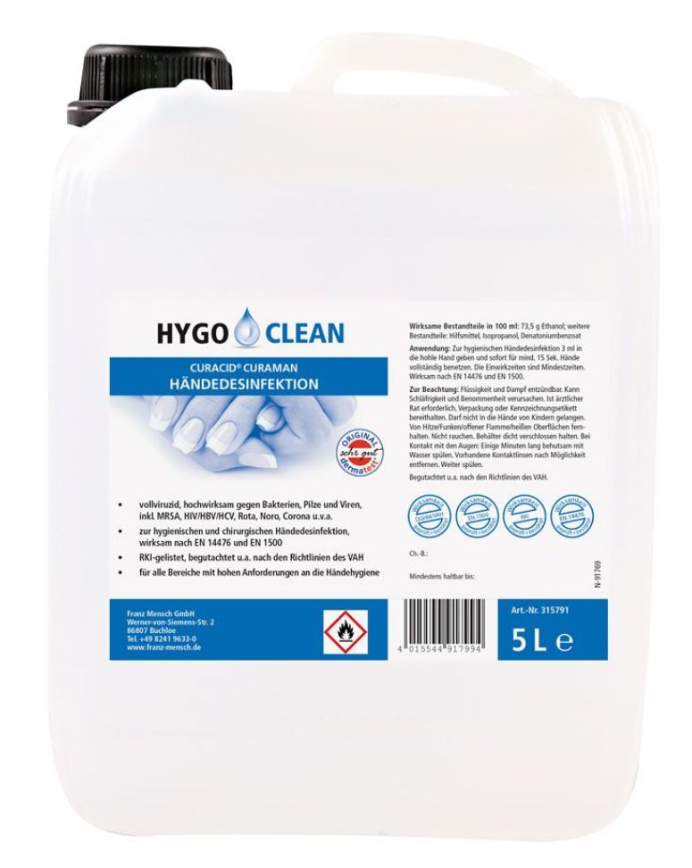 Alcoholic hand desinfectant, can