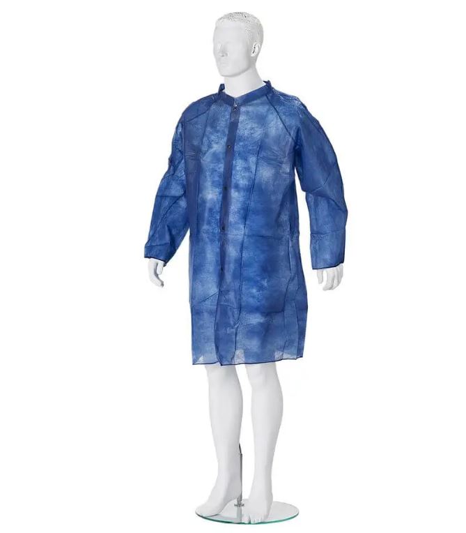 Bezoekersjas PP Non-Woven | Disposable Jas met Drukknoop