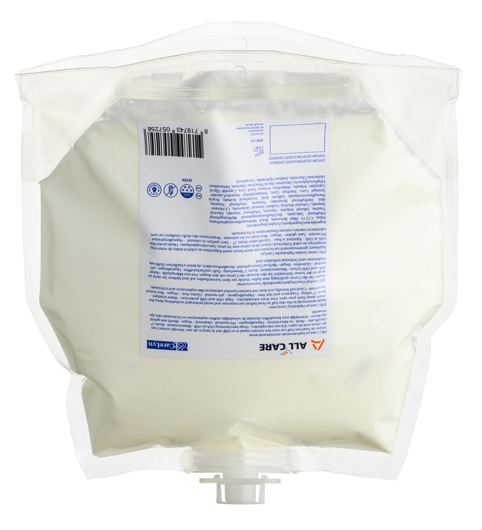 Zonnebrandcreme spf30 pouch, 800 ml