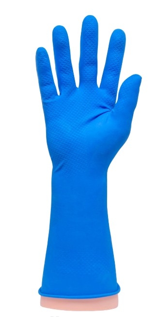 Huishoudhandschoen latex blauw maat S