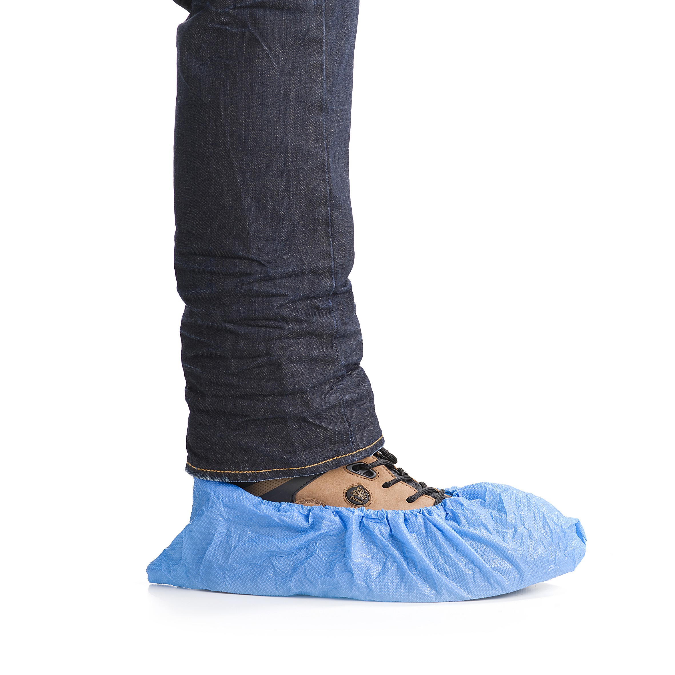 Schoenovertrek CPE non woven blauw  40 mu