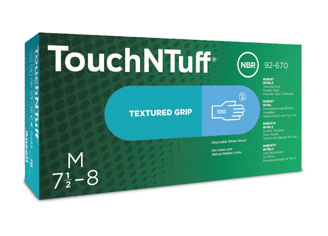Ansell TouchNTuff 92-670 Disposable Nitril Handschoenen – Ongepoederd